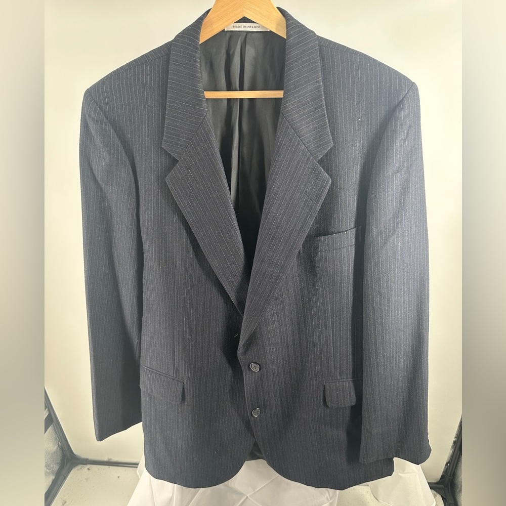 Vintage ysl gray charcoal pinstriped blazer